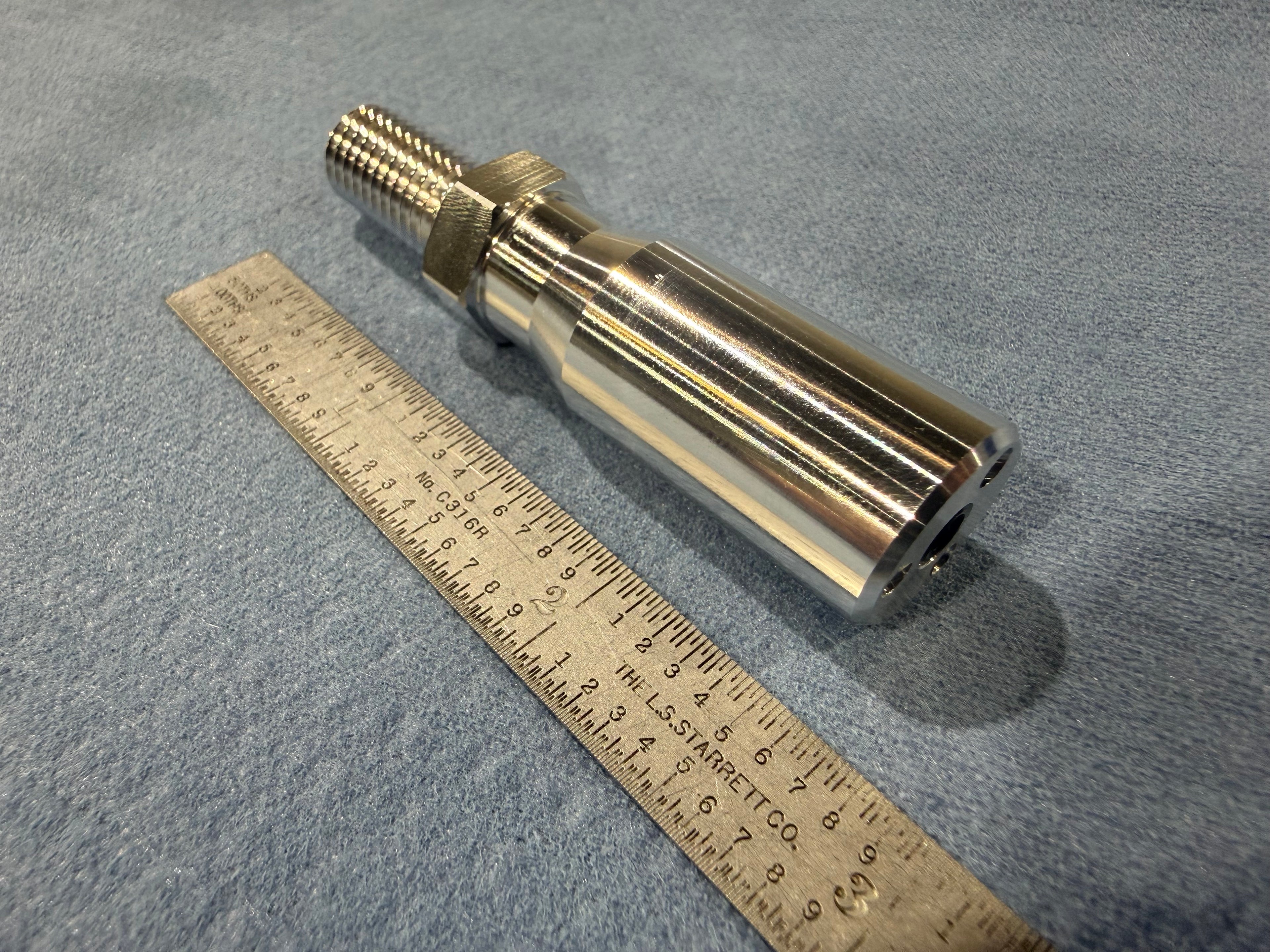 Sub-Spindle Ejector Pin - Thru-Coolant Design - ø5/8" body - M10 x 1.5 thread