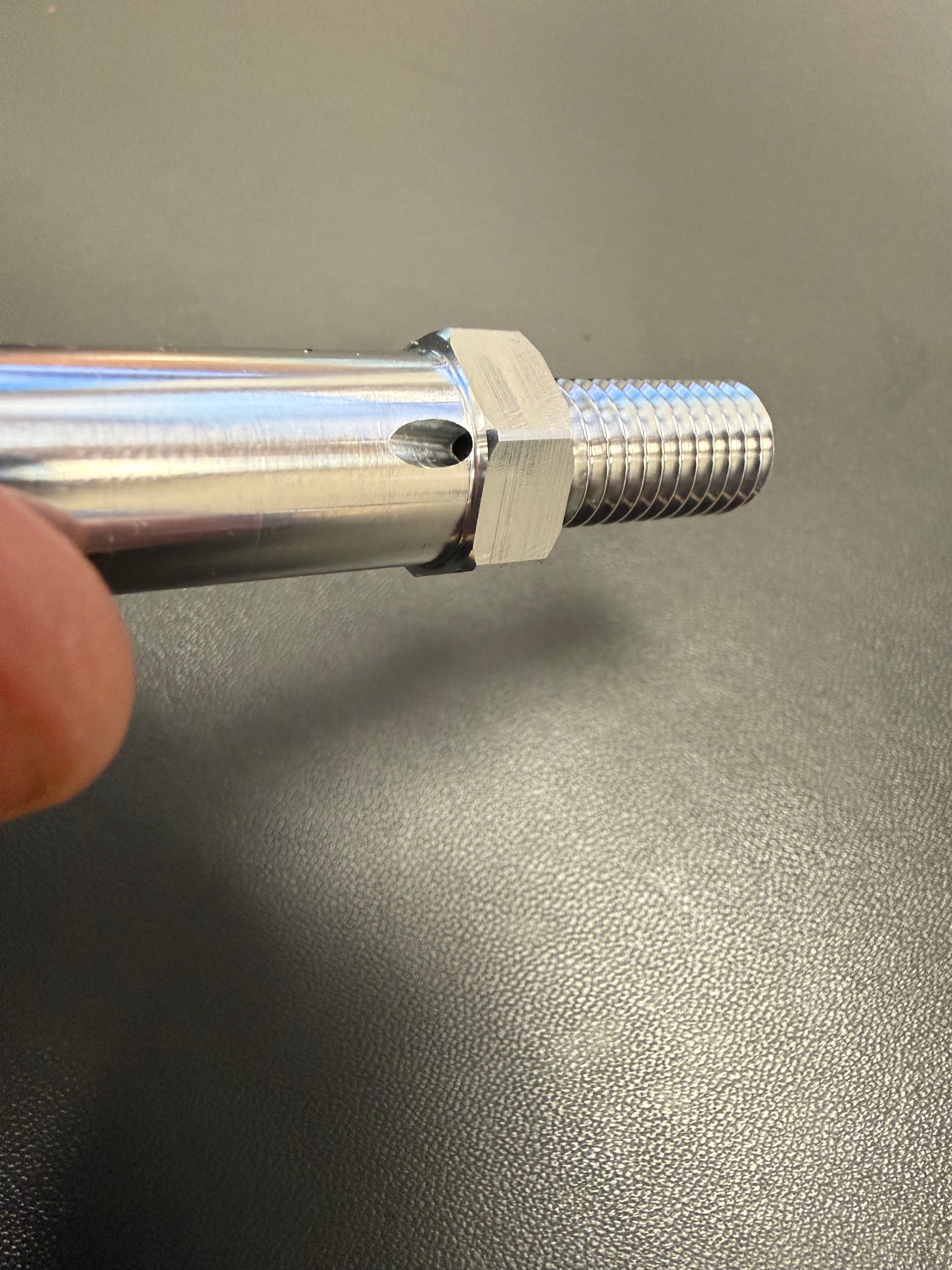 Sub-Spindle Ejector Pin - Thru-Coolant Design - ø1/2" body - M10 x 1.5 thread