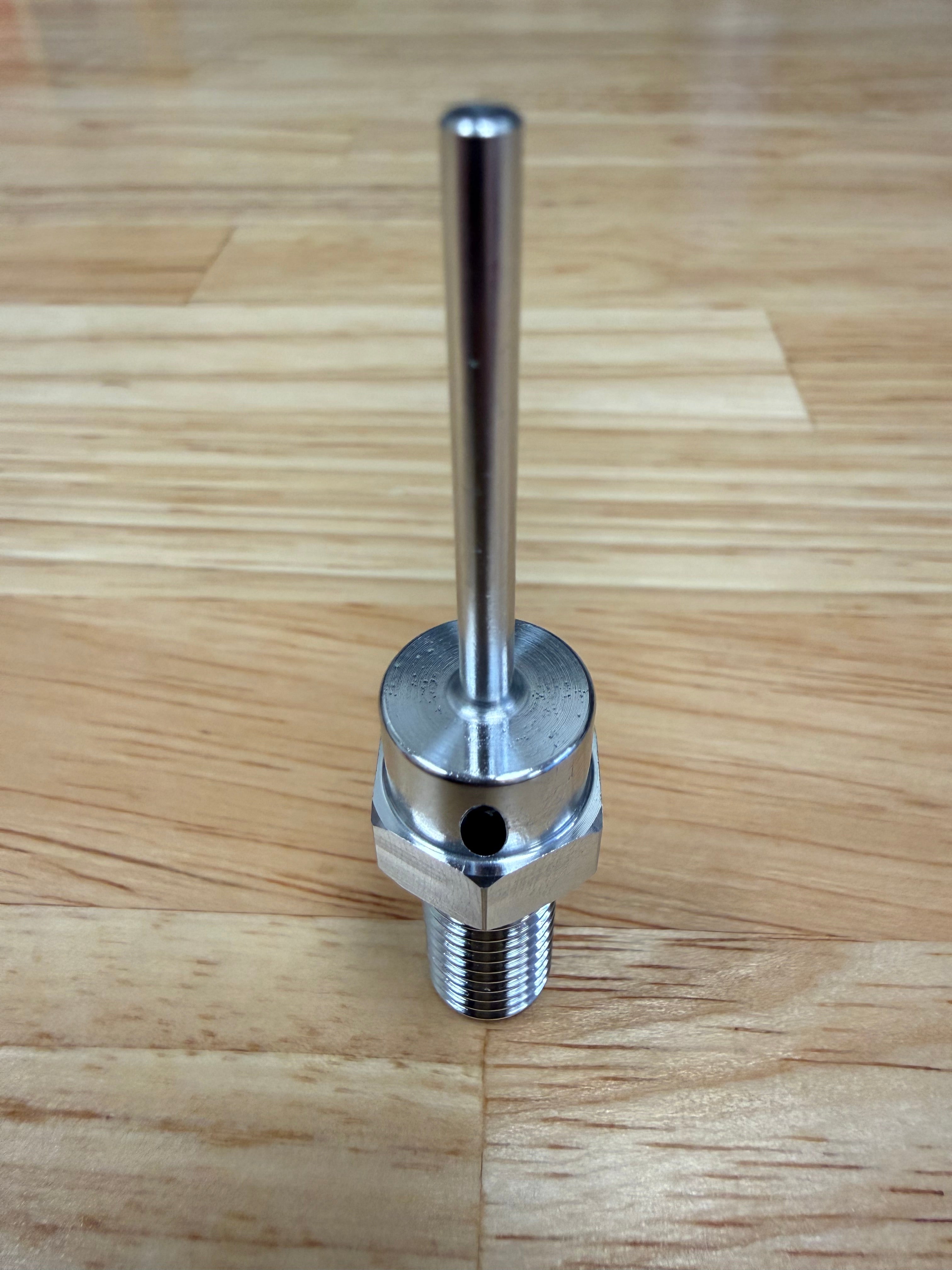 Sub-Spindle Ejector Pin - Thru-Coolant Design - ø1/8" body - M10 x 1.5 thread