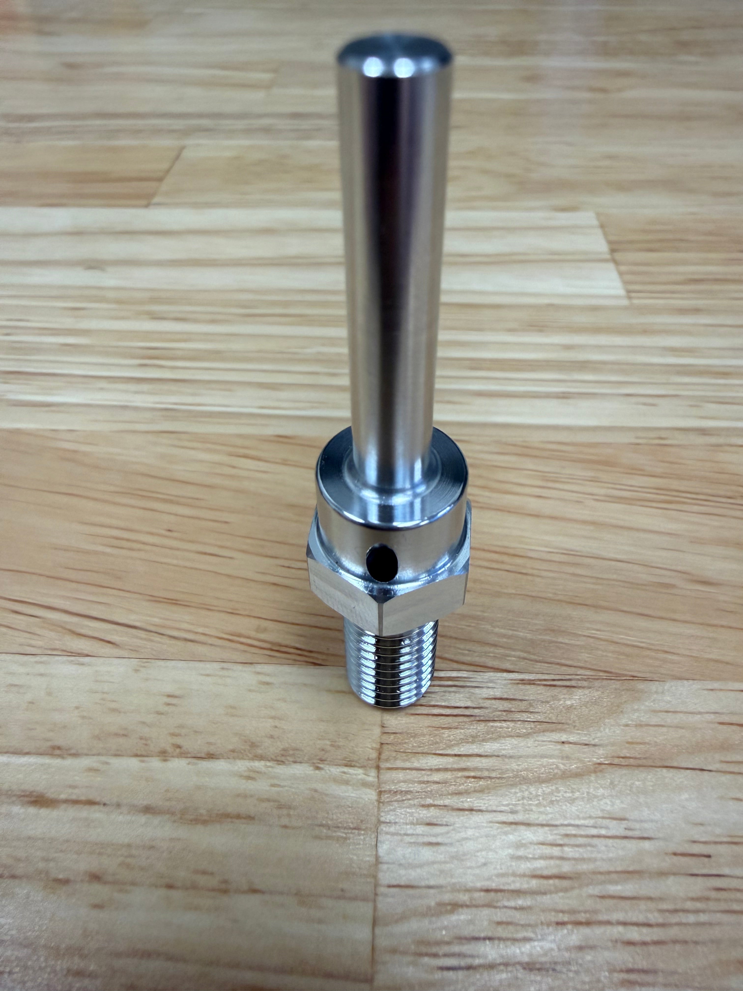 Sub-Spindle Ejector Pin - Thru-Coolant Design - ø1/4" body - M10 x 1.5 thread