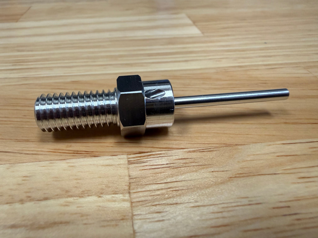 Sub-Spindle Ejector Pin - Thru-Coolant Design - ø1/8" body - M10 x 1.5 thread