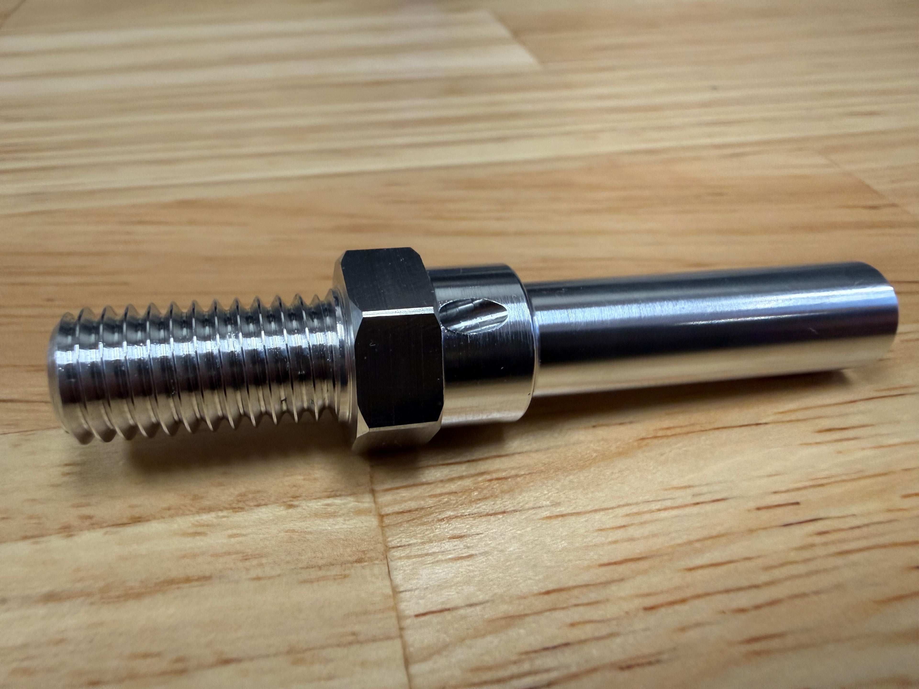 Sub-Spindle Ejector Pin - Thru-Coolant Design - ø3/8" body - M10 x 1.5 thread