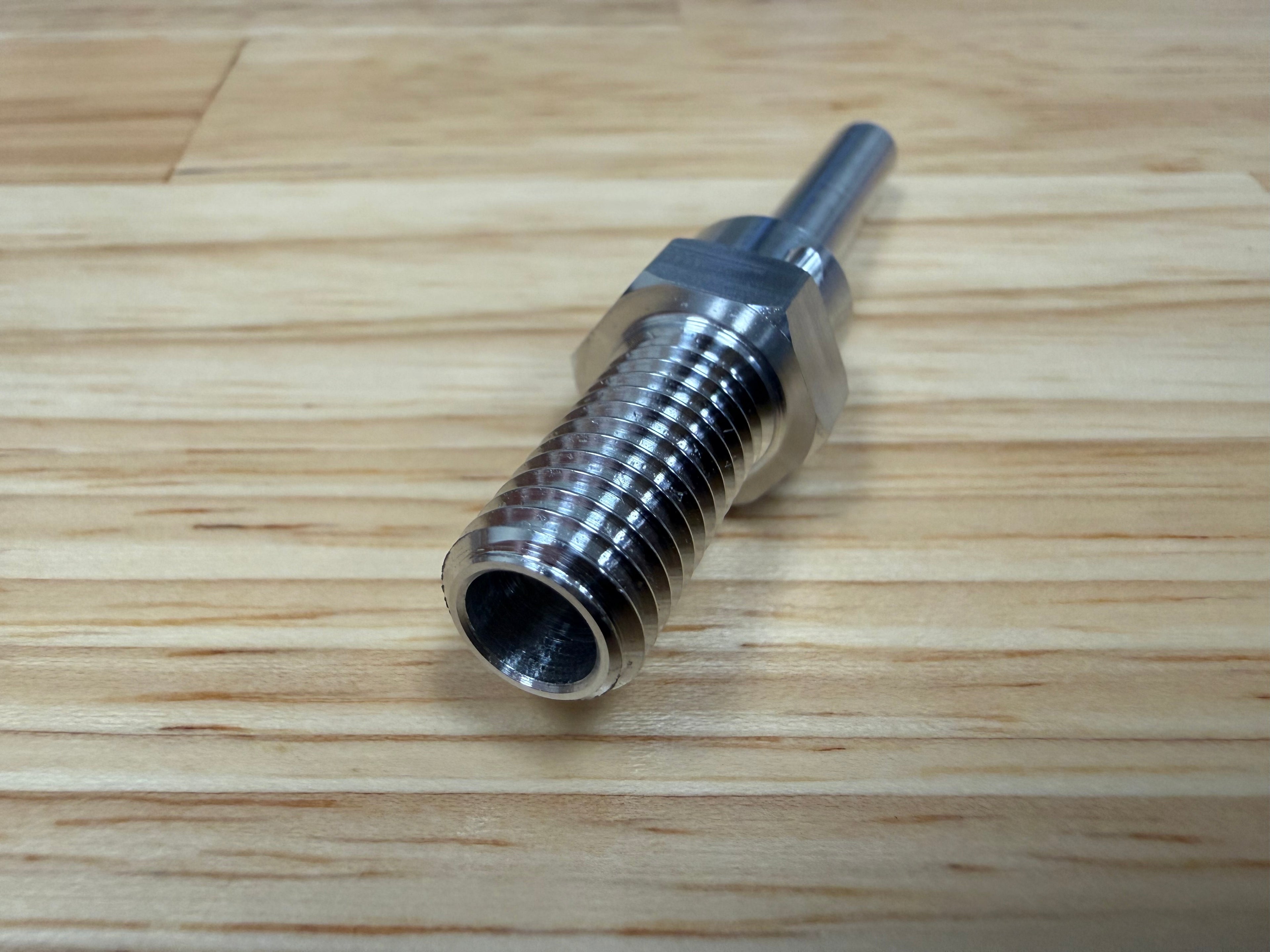Sub-Spindle Ejector Pin - Thru-Coolant Design - ø1/4" body - M10 x 1.5 thread