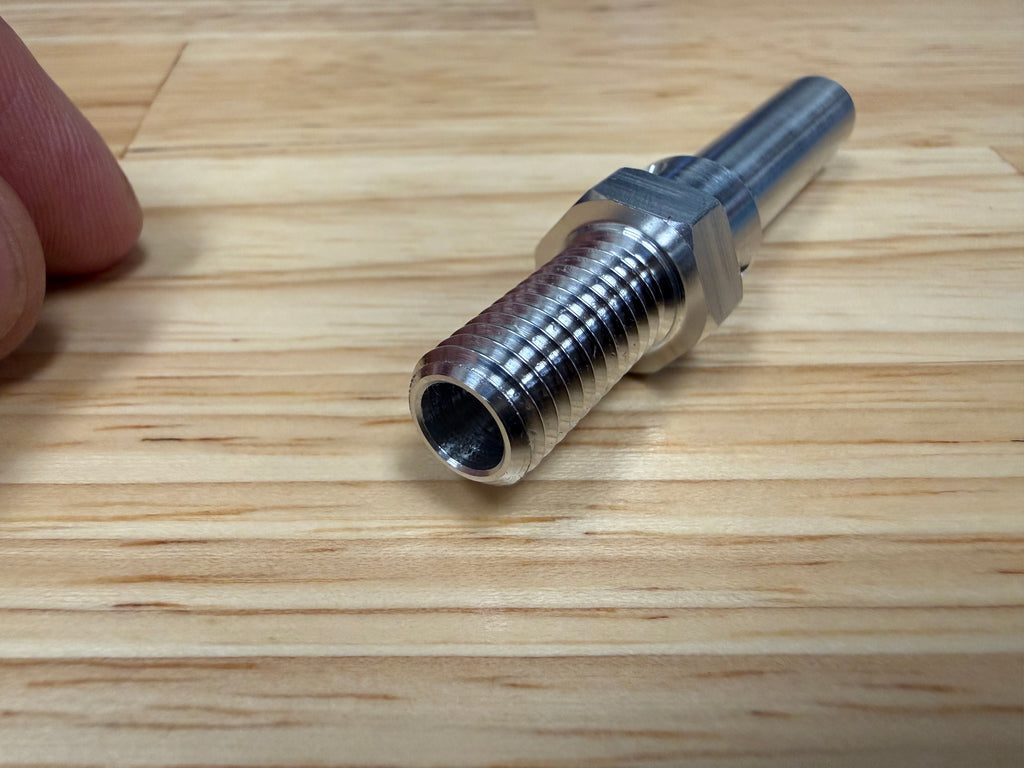 Sub-Spindle Ejector Pin - Thru-Coolant Design - ø3/8" body - M10 x 1.5 thread