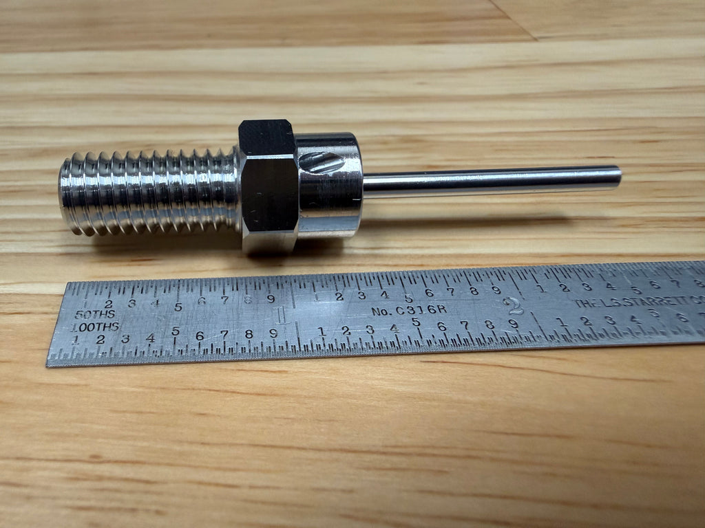 Sub-Spindle Ejector Pin - Thru-Coolant Design - ø1/8" body - M10 x 1.5 thread